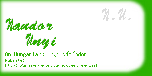 nandor unyi business card